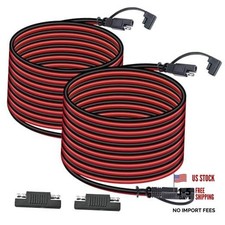 2PCS SAE Connector, SAE Extension Cable, 12v Quick Connect 16AWG 25ft-2 Pcs
