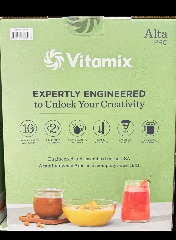 Vitamix Alta Pro Blender 64oz Container Digital Screen Self Cleaning Technology 
