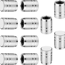 12PCS Tire Valve Caps, Valve Stem Caps, Silver Aluminum-Plastic Composite Air Ca