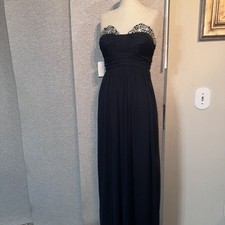 NWT CITY STUDIO Prom Formal Gown Navy Rhinestone Formal Dress Sz 3 New With Tag