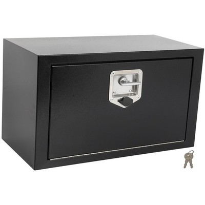 24'' Iron Truck Bed Toolbox 24x12x14 Storage Organizer Pickup RV Trailer Black