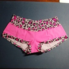 Vintage Victoria's Secret PINK Lace Low Rise Boyshort Panties S Pink Animal Prnt