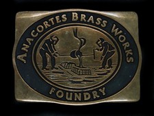 UD07131 VINTAGE 1987  ANACORTES BRASS WORKS FOUNDRY  SOLID BRASS BELT BUCKLE