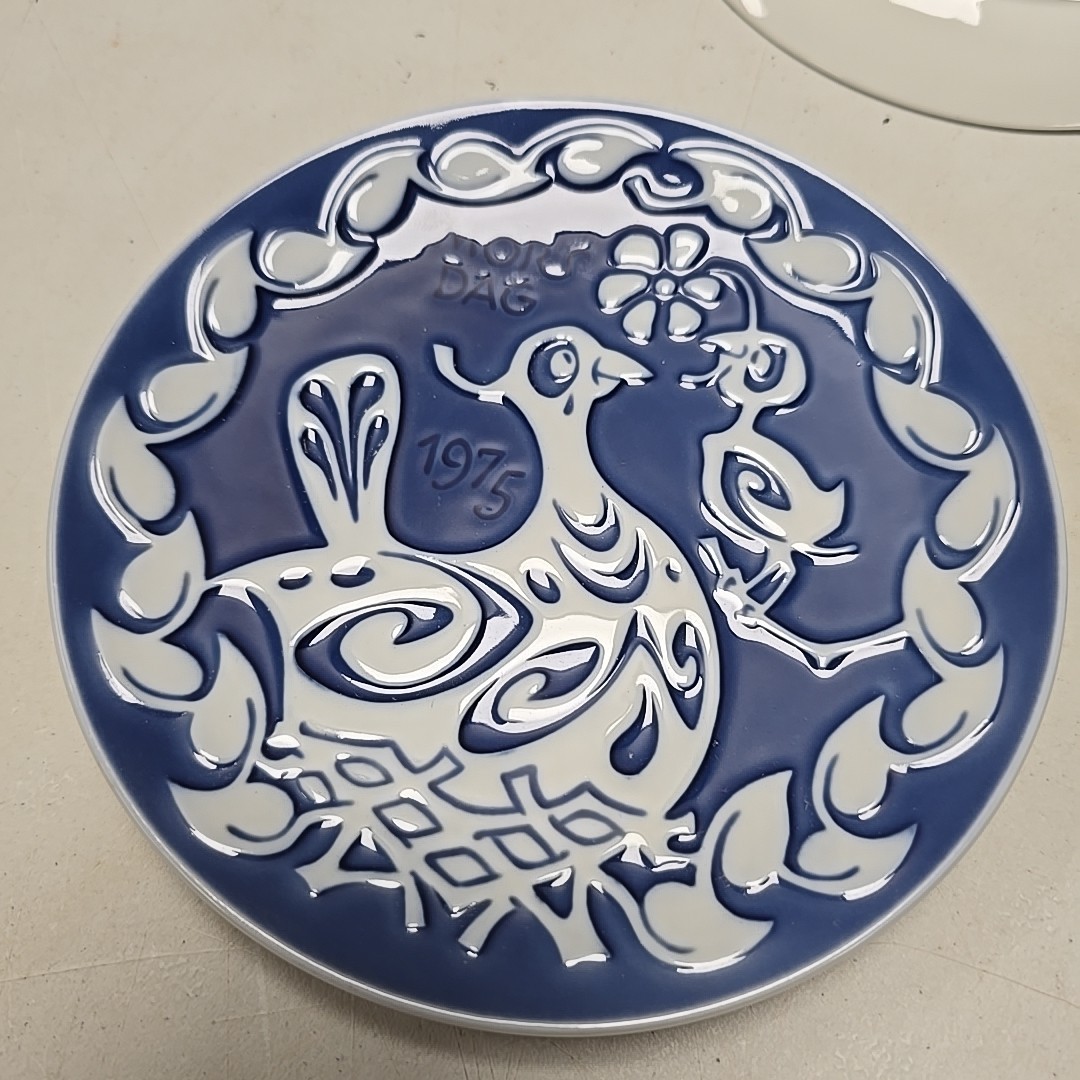 Set of 5 B&G Royal Copenhagen Mors Dag Mothers Day Plates Blue
