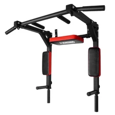OneTwoFit Multifunctional Wall Mounted Pull Up Bar Chin Up bar Dip Station fo...