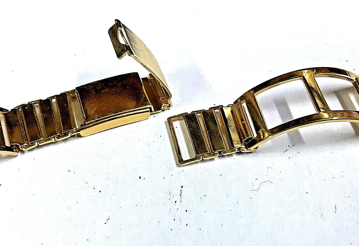 Bracelet De Montre Vintage En Métal Doré - Largeur 20 Mm - Style Racing Moto Années 70 - Référence N217