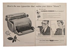 1955 Vintage Royal Typewriter Print Ad, Carbon Ribbon Royal Standard , Executive thumbnail