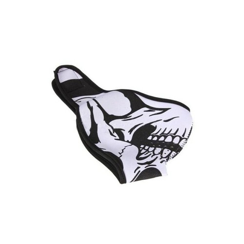 MASCHERA NEOPRENE REVERSIBILE DISEGNO TESCHIO / NERA SPORT NEVE MOTO SOFTAIR SCI - Foto 5 di 7