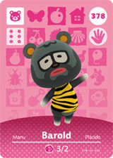 378 Barold Animal Crossing Amiibo Card Sin...