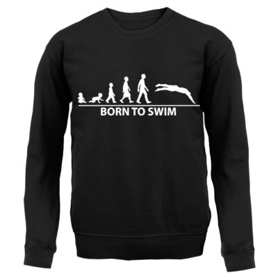 Born To Swim - Kinder Hoodie / Pullover - Schwimmer Schwimmen Liebe Lustig Pool Sport