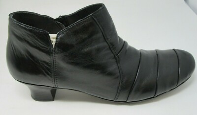 RIEKER WOMEN'S 56582 FLEECE LINED ZIP BLACK LEATHER HEEL DRESS BOOT SZ 37 US 6
