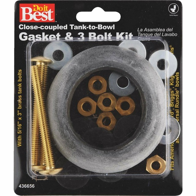 Doit Best 436656 CloseCoupled Tank To Bowl Gasket & 3 Bolt Kit 5/16" x