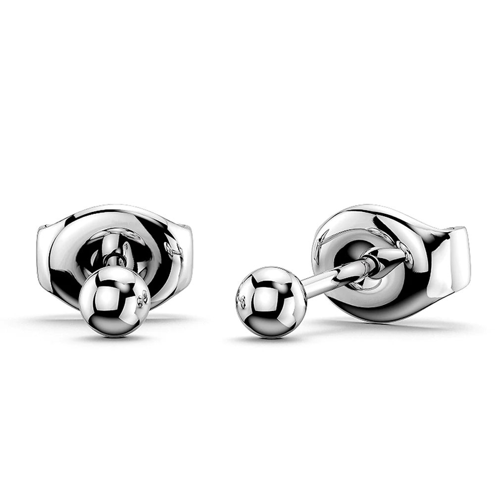 3mm Ball Stud Earrings for Women - Hypoallergenic Silver or Gold-image