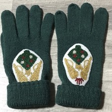 Wool Gloves Wool Beaded Patches Warmth 1980  s Womens OS Christmas W15