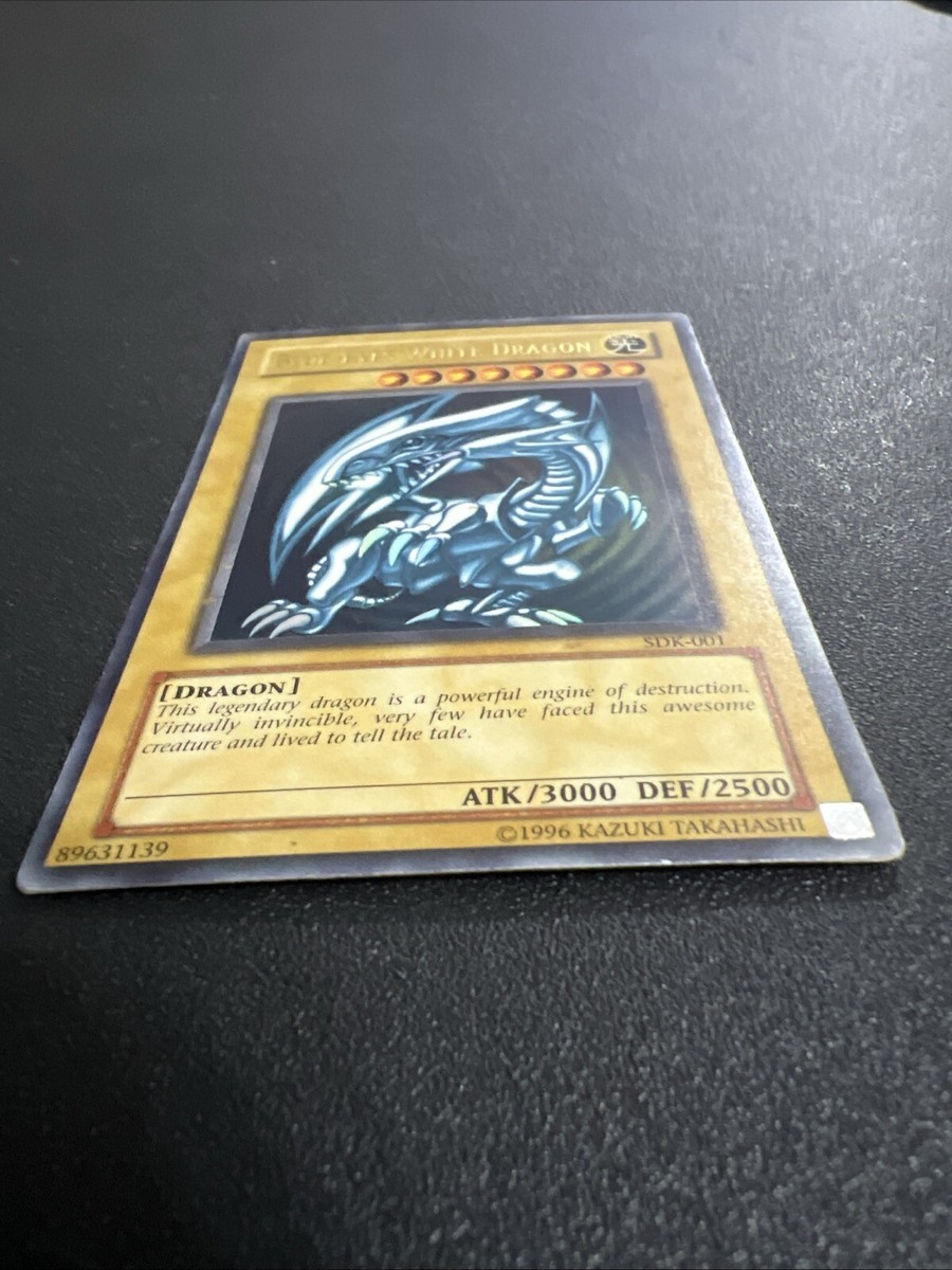 1996 Rare Blue-Eyes White Dragon Holo Yugioh Card SDK-001 | eBay