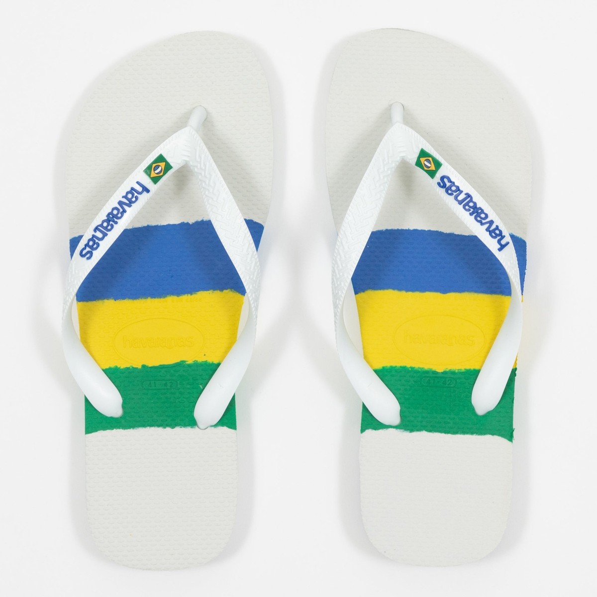 Mens HAVAIANAS Brasil Tech Flip Flops in WHITE UK