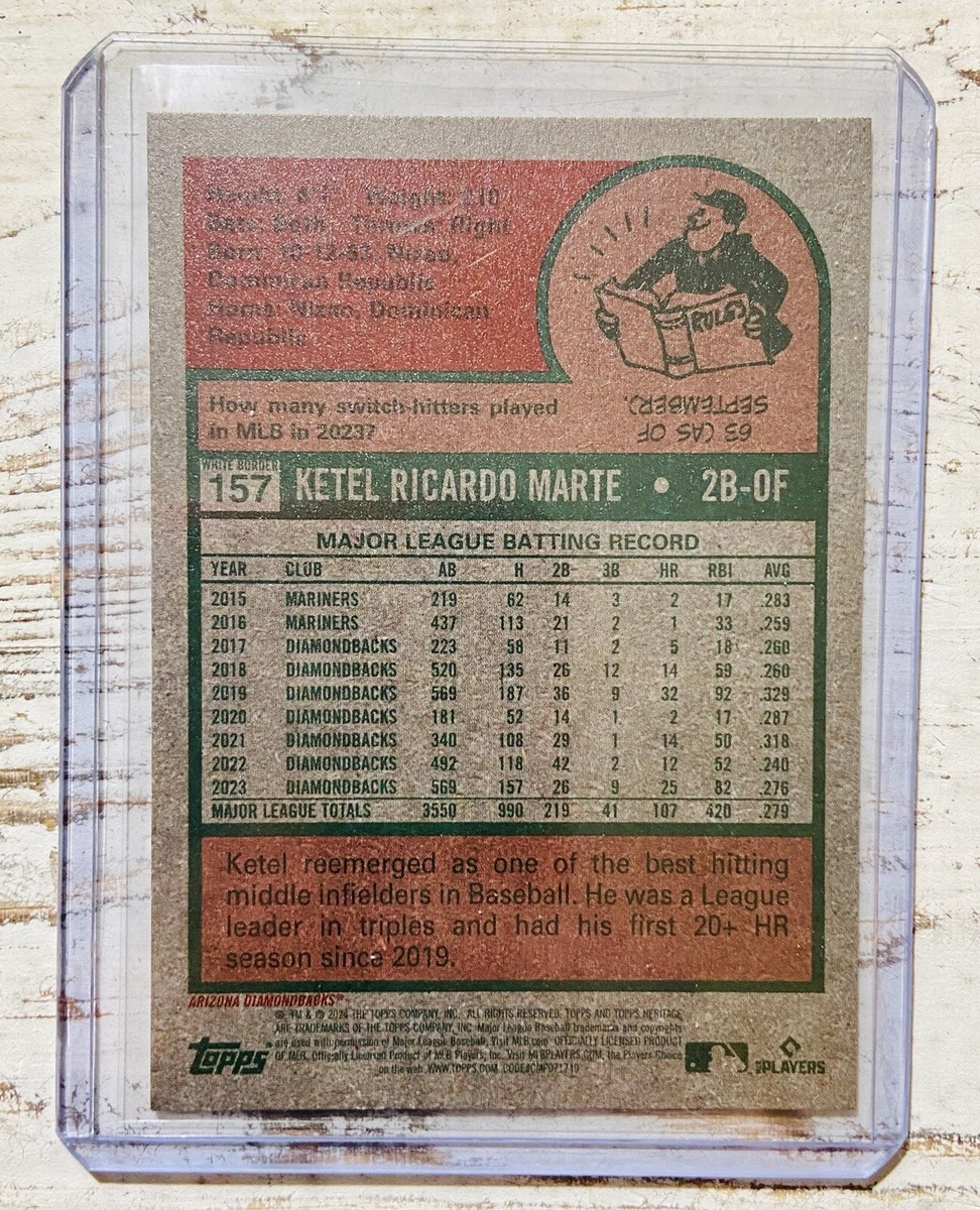 2024 Topps Heritage Ketel Marte White Border Parallel #157 Arizona