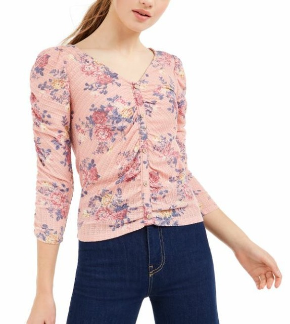 Crave Fame Womens Pink Floral Long 