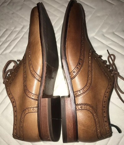 Zapatos para hombre Cole Haan Williams punta de ala Oxford cuero bronceado británico C12210 talla 9M. - Imagen 2 de 9