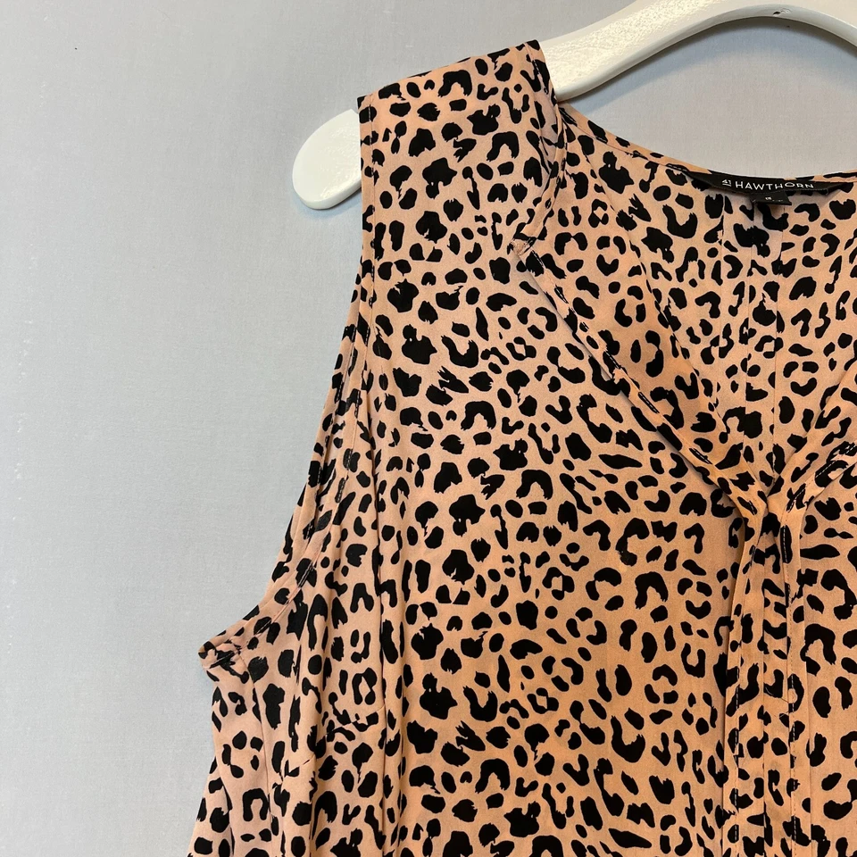 Blusa 41 Hawthorn Top Mujer Extra Grande Estampado Leopardo Beige Sin Mangas Foto 4 de 4