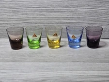 Vintage Sussmuth 4oz Shot Glasses Multicolor Heavy Bottoms 2" Tall Germany 