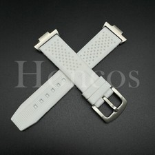 White Soft Silicone Rubber Watch Strap Fits for Tissot PRX Quick release Adapter