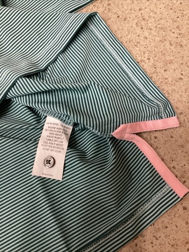 Greyson Golf Shirt Polo Saranac Cattail Striped Mens Sz Small Green New - Picture 8 of 13