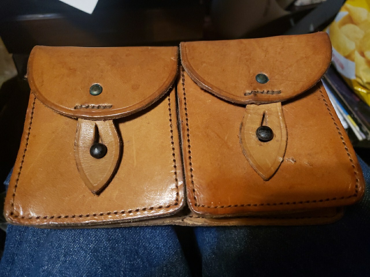 Vintage Leather Ammunition Pouch