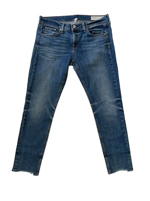 Rag Bone Dre Capri Jeans Skinny Ankle Blue Stretch Women s 31x27 Good Condition