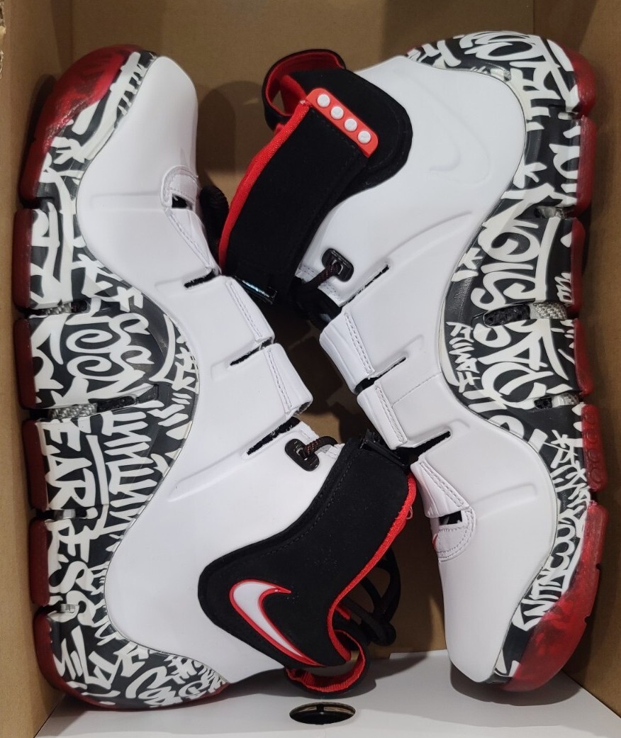 NEW Size 9 Nike Zoom LeBron 4 “Graffiti” White Black DJ4888-100
