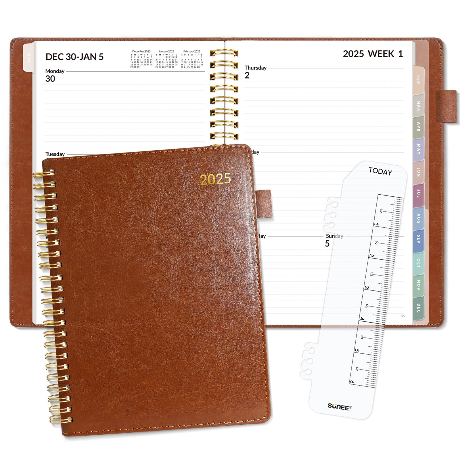 SUNEE 2025 Weekly & Monthly Planner 6.4