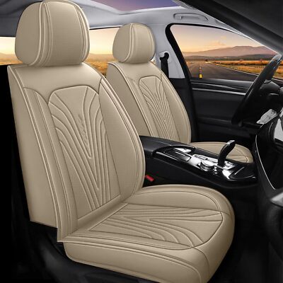 Car Front Row Seat Covers faux Leather Cushion for HONDA Pilot 2010-2016 2-Sits