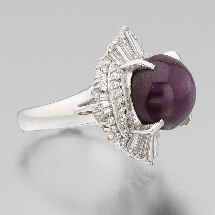 Natural Star Ruby and Diamond Ring - image 5