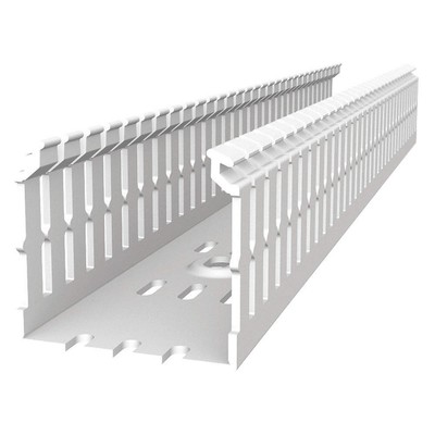 THOMAS & BETTS TYD1X3NPW6 Wiring Duct,Narrow Slot Wall,Wht,6 ft. L 53UJ24