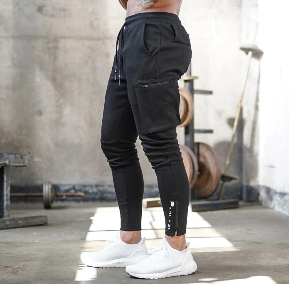 Parlazi Tapered Joggers Gym Skinny Cargo Casual Pants Men Slim Fit  Sweatpants