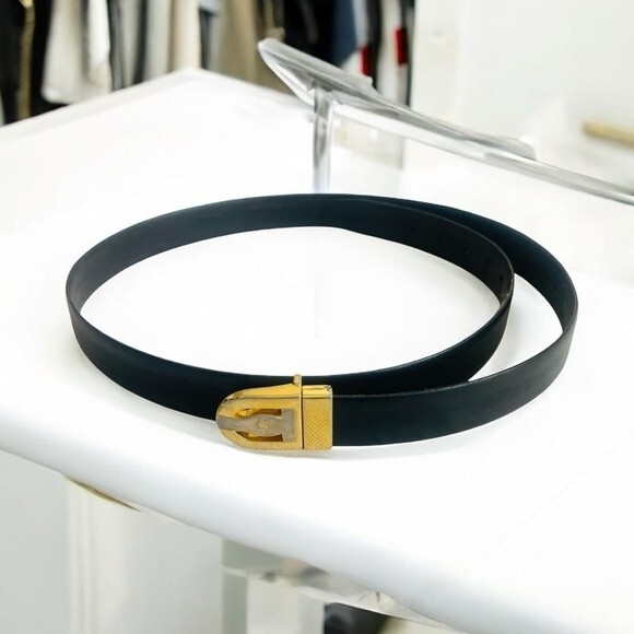Rare Vintage Men's Belt Authentic YSL Yves Saint Laurent Black