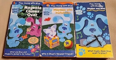 Blue's Clues VHS LOT - Magenta Comes Over, Playtime With