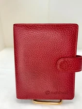 Sergio Tacchini Ring Bound Planner Embossed leather red 14.5cmx11.5cm