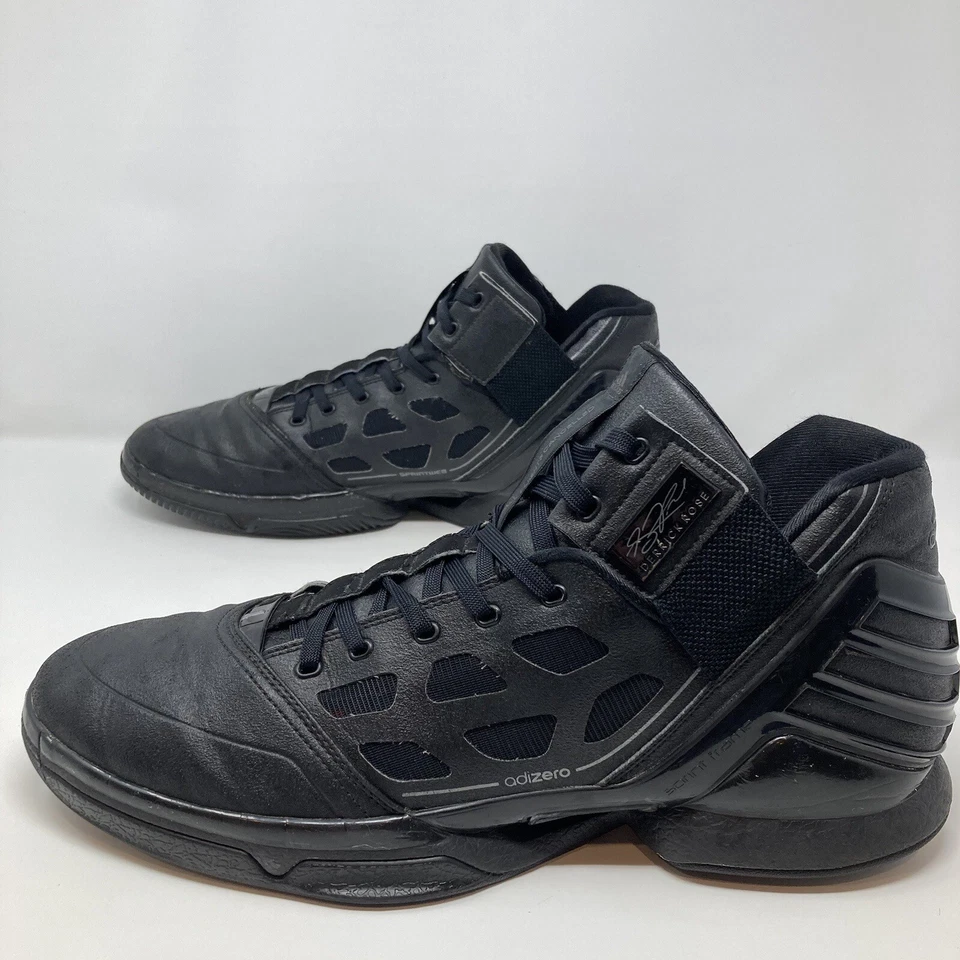 Adidas Men’s Size 14 US Adizero Rose 2 G49388 Black Basketball Shoes Sneakers - Image 2 of 4