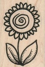 Mounted Rubber Stamp, Sunflower, Plant, Flower, Sun Flower, Sunflower Sketch