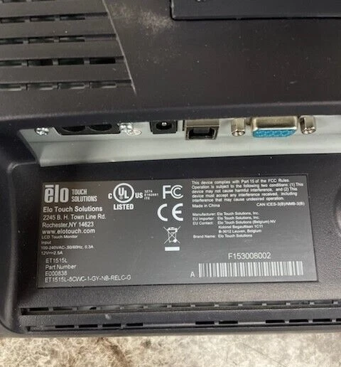 ELO ET1515L E000838 Touchscreen Monitor w/ Stand - Image 3 of 3