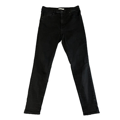 Womens Levi's Mile High Jeans Skinny Fit Stretch Black Wash Zip Fly W31 L30