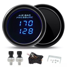 2 52mm Air Pressure Gauge Dual Digital Display Blue Led Air Ride Meter Wsensor 2 52mm Air Pressure Gauge Dual Digital Display Blue Led Air Ride Meter Wsensor
