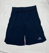 Adidas Men  s Sport Shorts Navy Blue Medium Pockets Soccer 8.5  Inseam