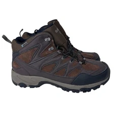 Hi Tec Shield Ortholite Hiking Boots Mens Size 13 Brown Logo Mid Top Lace Up