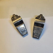 Vintage LOT OF 2 Whistles  WITH CORK Ball  THE ACME THUNDERER ENGLAND 58 Wilson