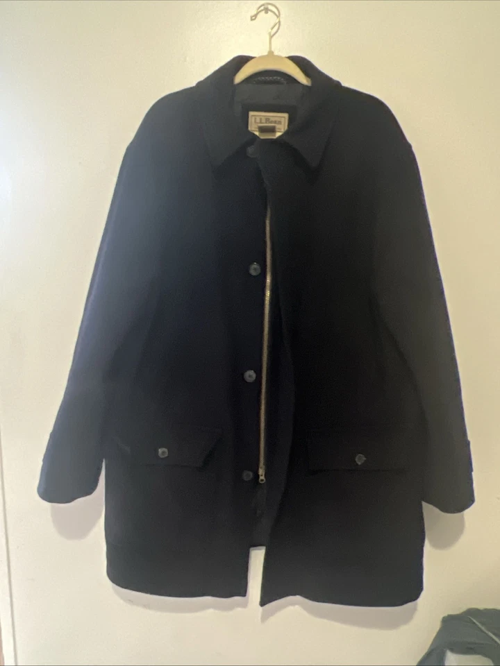 Chaquetón L. L. Bean para hombre 85 % lana 15 % nailon cremallera y botón aislante cortavientos Foto 4 de 4