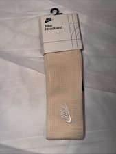 Nike Damen Waffelstrick Stirnband Webart Einheitsgröße Guave Eis/Weiß UVP 20 $