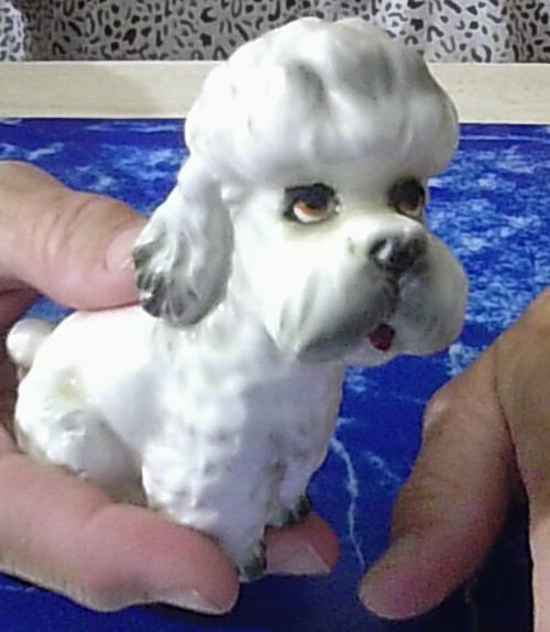 Vintage Poodle Dog Collectible Figurine Stamped G - Japan on bottom AWESOME Cond