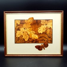 David Owen Marquetry Picture Red Underwing And Oak Limited Ed 1/5 Signed